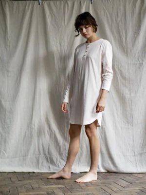 mayar button down nightshirt / cloud — Noctu