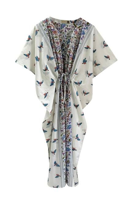 NEW! Cotton Kaftan Long Bird Pastel
