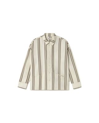 Brown striped poplin Jim shirt