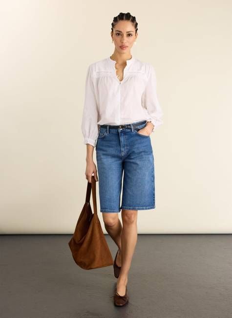 Britney Organic Cotton Stretch Denim Shorts