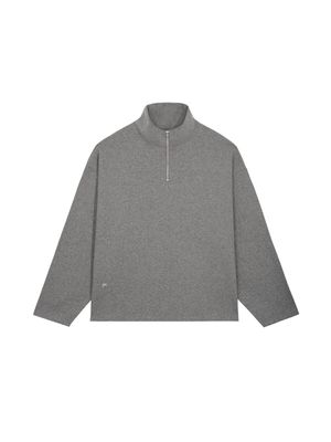 Archive Women's Recycled Wool Jersey Half-Zip Sweater—volcanic grey