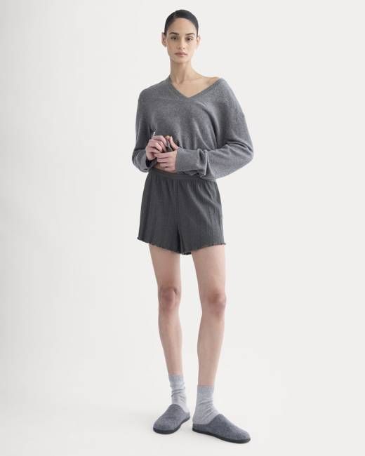 Lounge Rib Short | Heathered Soot