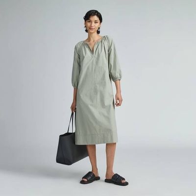 The Raglan Sleeve Poplin Dress | Seagrass