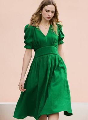 Bella Organic Cheesecloth Midi Dress
