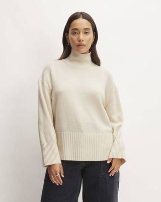 The Cashmere Oversized Turtleneck | Bone
