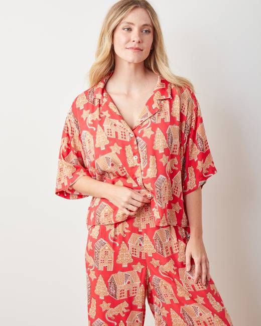 Gingerbread Party - Original Fit Petite Eco Satin Wildest Dreams Set - Ruby