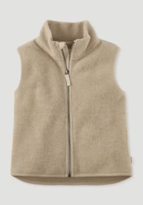 Wool fleece vest made of pure organic merino wool