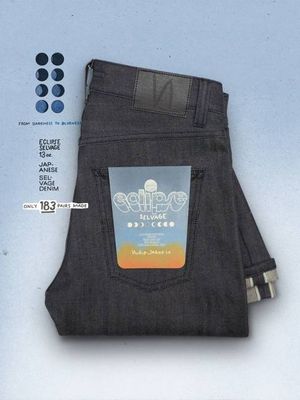 Solid Ollie Dry Eclipse Selvage straight jeans | Nudie Jeans