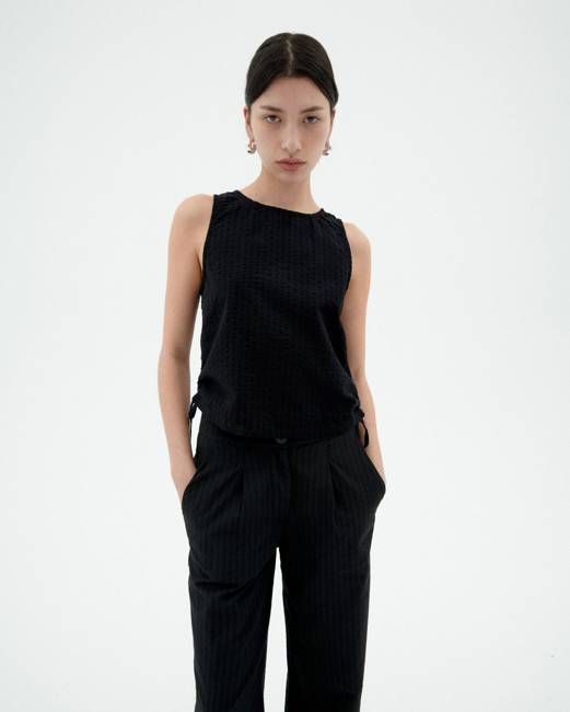 Gathered Seersucker Florence top