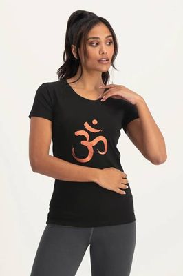Om Core Yoga Tee - Onyx Black