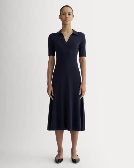 The Knit Polo Dress | Navy