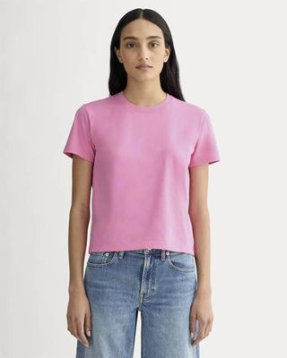 The Box-Cut Tee in Essential Cotton | Deep Pink  | No Pocket