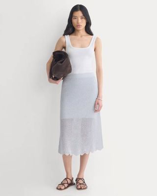 Lace-Knit Midi Skirt | Skywriting