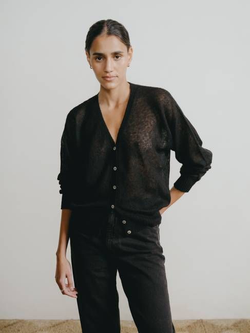 Perla Cardi, Sheer Alpaca Blend, Black