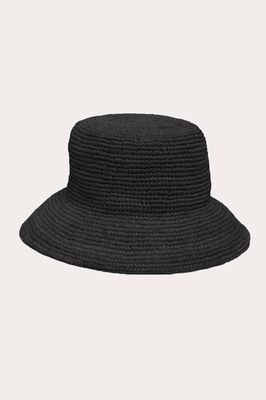Cannes Straw Bucket Hat - Black Straw