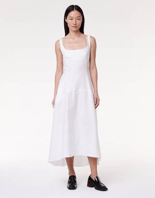 Seamed Bodice Dress | White