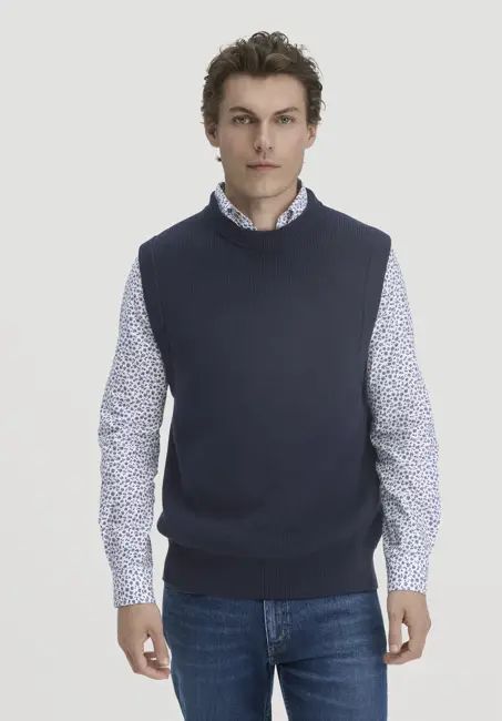 Knitted pullover regular made of organic merino wool and organic cotton