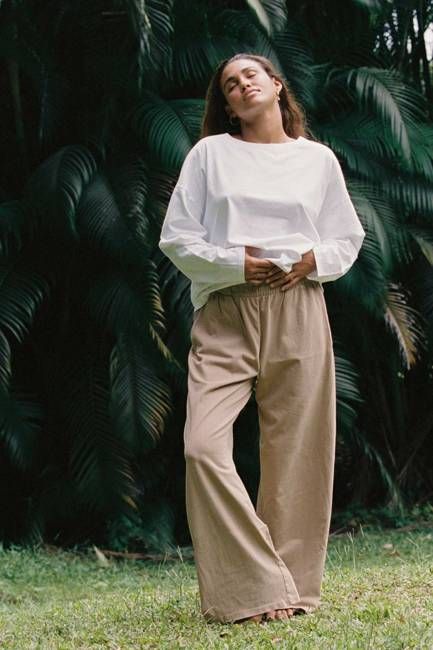 Coast Long Sleeve Crew Neck - White Cotton Jersey