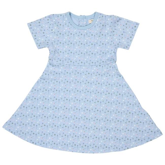 Summer Skater Dress - Flowers, Blue