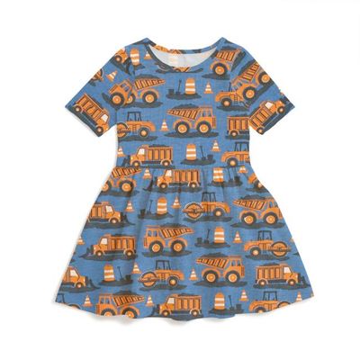 Alberta Dress - Roadwork Orange & Blue