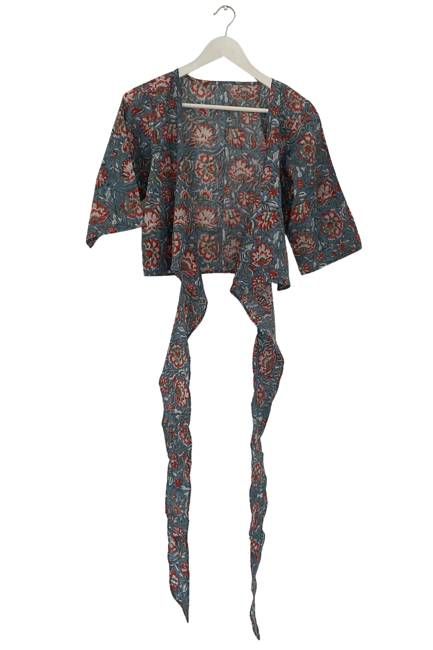 NEW! Block print Wrap Top No. 109