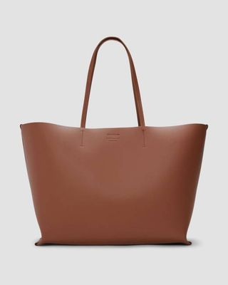 The Luxe Italian Leather Tote | Cognac