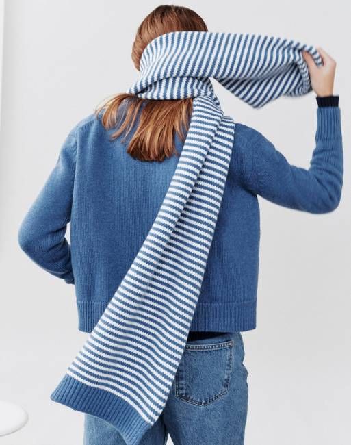 The Winter Weekend SCARF - Nordic Blue & Ice White