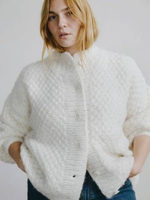 Bell Hand Knit Cardigan, Alpaca Blend, Cream