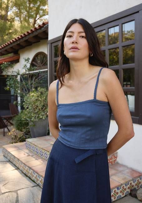 Pointelle Ari Cami Indigo