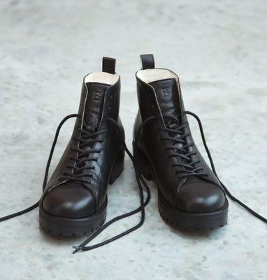 Siena Derby Boot In Black Suede