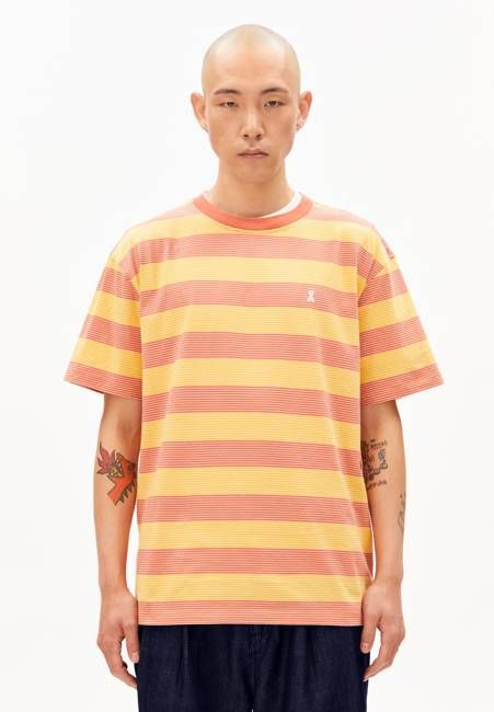 MAARKOS MULTI STRIPES T-SHIRT | sunflower-tabasco red