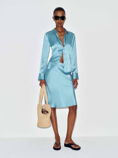 Layla Silk Knee Length Skirt