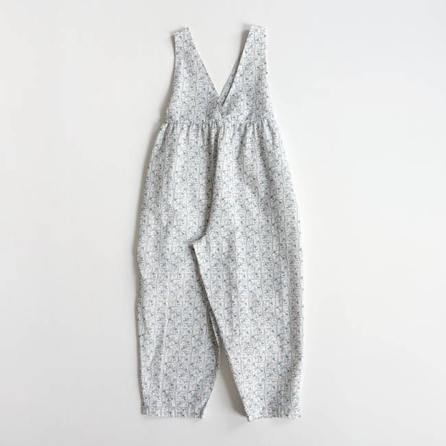 Ricki Romper, Flower Press Print, Azul, Size 5