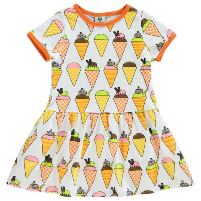 Short-sleeved dress with ice cream