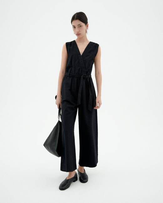 Waist Bow crossed Seersucker Winona jumpsuit