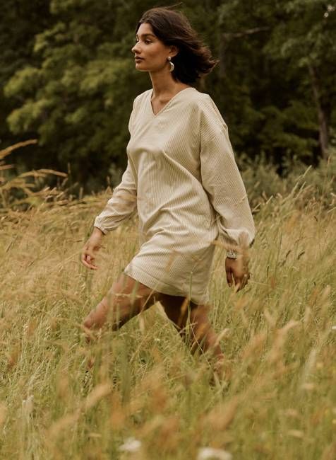 Katie Tunic, matcha stripe