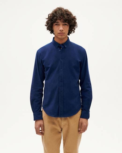 Dark blue micro corduroy Ant shirt