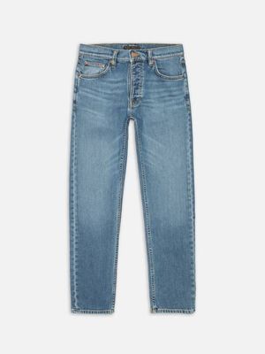 Solid Ollie Blue Blur slim straight jeans | Nudie Jeans