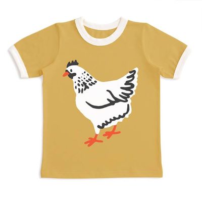 GRAPHIC Ringer Tee - Chicken Ochre