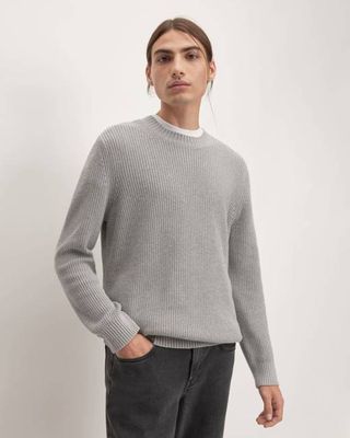 The No-Sweat Ribbed Crew |  Heathered Grey