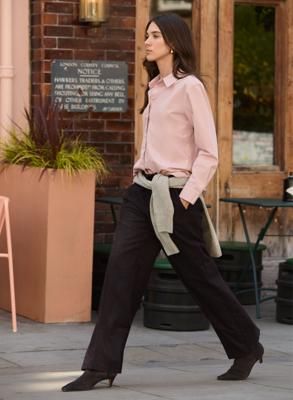 Petite Fera Wool Blend Wide Leg Trousers