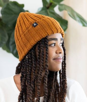 Wide Ribbed Beanie - Camel