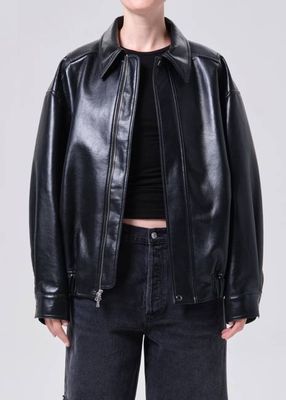 Aston Bomber (Recycled Leather) in Detox