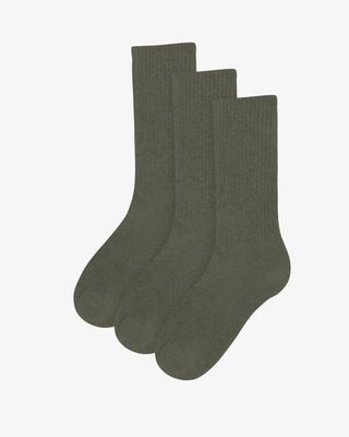 Organic Active Sock - Dusty Olive (3-Pack)
