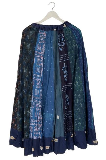 NEW! Flared Cotton Blockprint Patchwork Skirt No. 6