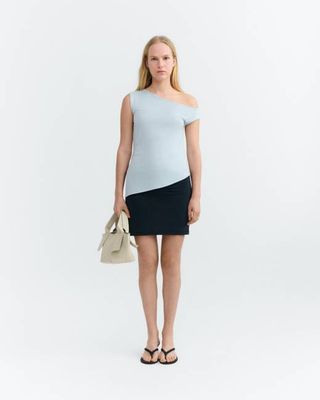 Zohar asymmetrical blue top