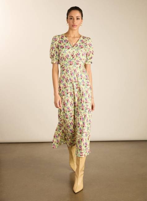 Lottie Satin Midi Tea Dress