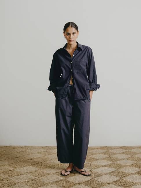 All Day Pant, Organic Poplin, Navy