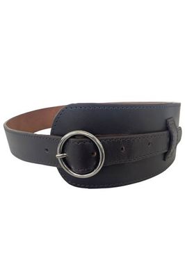 Wide Upcycled Leather Belt Brown
