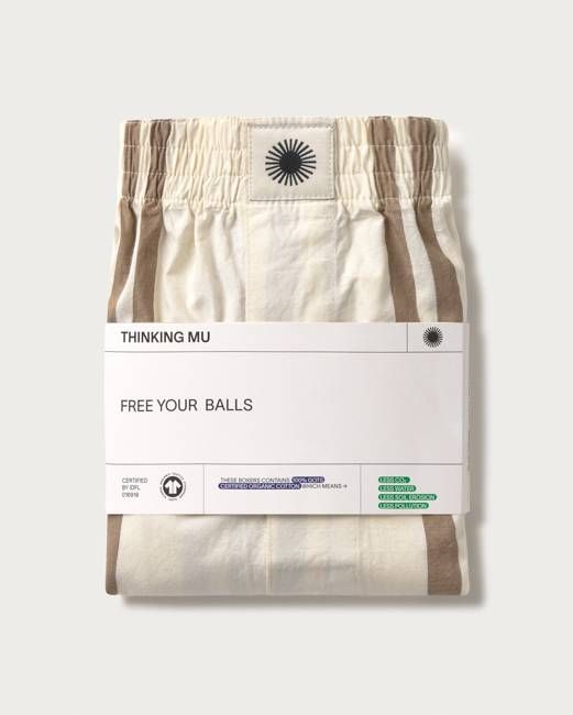 Brown striped poplin boxers